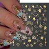 Nail Art Stickers Christmas Golden Snowflake Snowman Christmas Tree Cookie Man Snowball Cartoon Nail Stickers