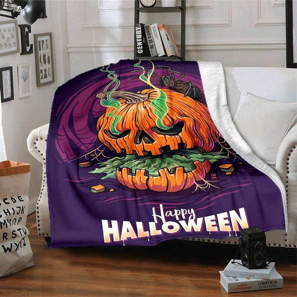 1PC Halloween Pumpkin Blanket, Throw For Sofa, Bed, Travel, Printing Blanket With Soft And Warm Fabric yy250918188