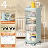 4 Tier Portable Baby Changing Table Trolley Storage Organizer with Wheels Mobile Nursery Organizer Cart for Newborn Essentials