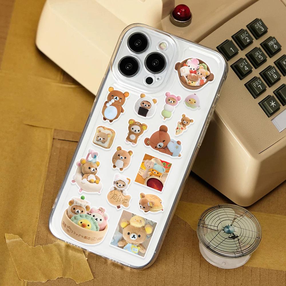 Японский Рилаккума Милый Чехол для Телефона для Samsung Galaxy S25 S24 S23 S22 S21 S20 FE Note20 10 Edge Plus Ultra Lite 5G Задняя Крышка