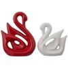 Счастливая пара лебедей, керамические фигурки для украшения дома (Набор из 2 предметов, большой, белый и красный)