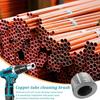 Copper Pipe Cleaner Full Metal Drill Tube Cleaning Brush Rustproof Corrosion Resistant Copper Tube Pipe Cleaning Brush Tool