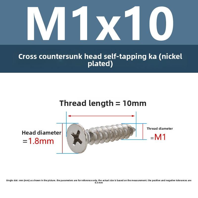 4 шт. Шурупы по дереву с крестообразной плоской головкой M1 M1.5 M5 Строительные шурупы Оцинкованные саморезы по дереву для шкафа ДВП
