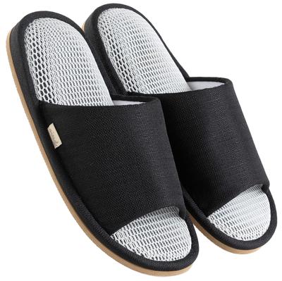 Mianshe 3D сетка Открытые и Размер M тапочки, Вид спереди, Дышащие, Бесшумные, Легкие, Мужские Женские, Черные,