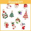 Праздничный набор из 19 штук смешанных рождественских шармов из металлического сплава с красочным дизайном