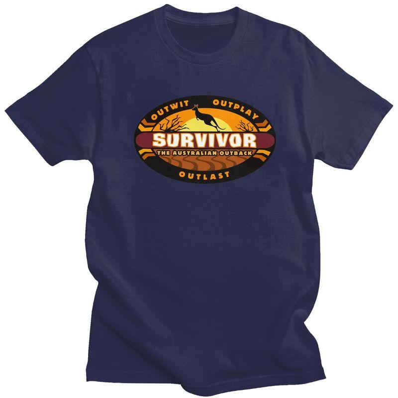 Мужская футболка Survivor с крутым дизайном, посвященная приключенческой игре и телешоу, 100% хлопок, повседневная, уличный стиль