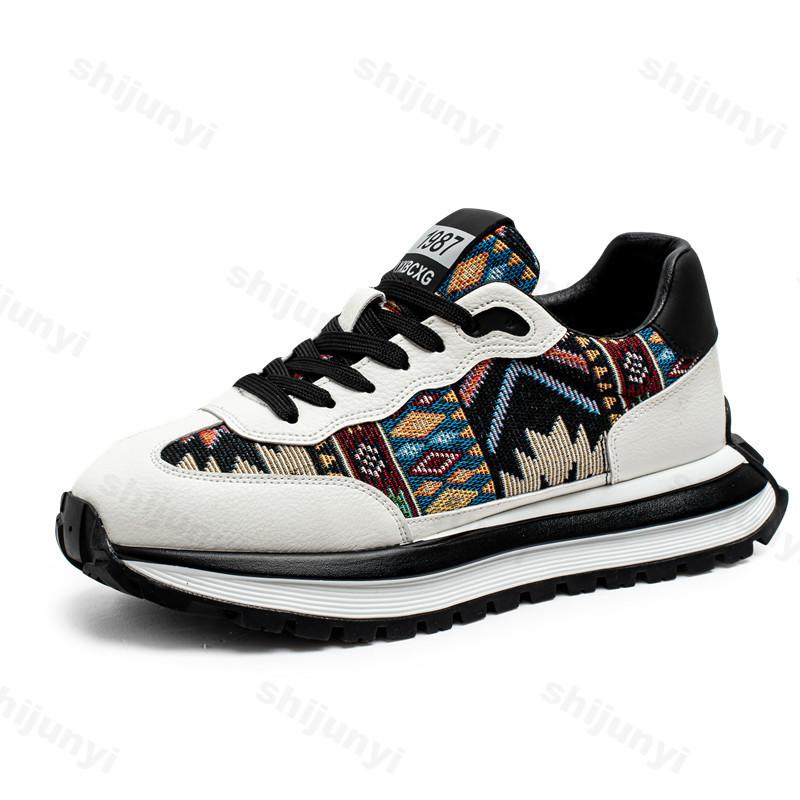 Мода 2025 Новые Весенние Мужские Низкие Кеды на Толстой Подошве Повседневная Спортивная Обувь Модный Тренд Удобная Нескользящая Обувь Низкие Кроссовки на Платформе