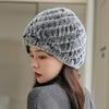 Women Winter Warm Real Rex Rabbit Fur Hat Snow Cap Winter Hats for Women Girls Real Fur Knit Skullies Beanies Natural Fluffy Hat