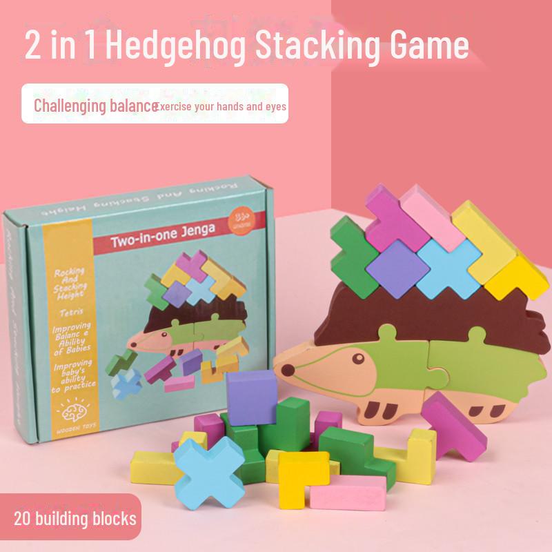 Wooden Educational Ball Track Slide & Stacking Blocks for Kids