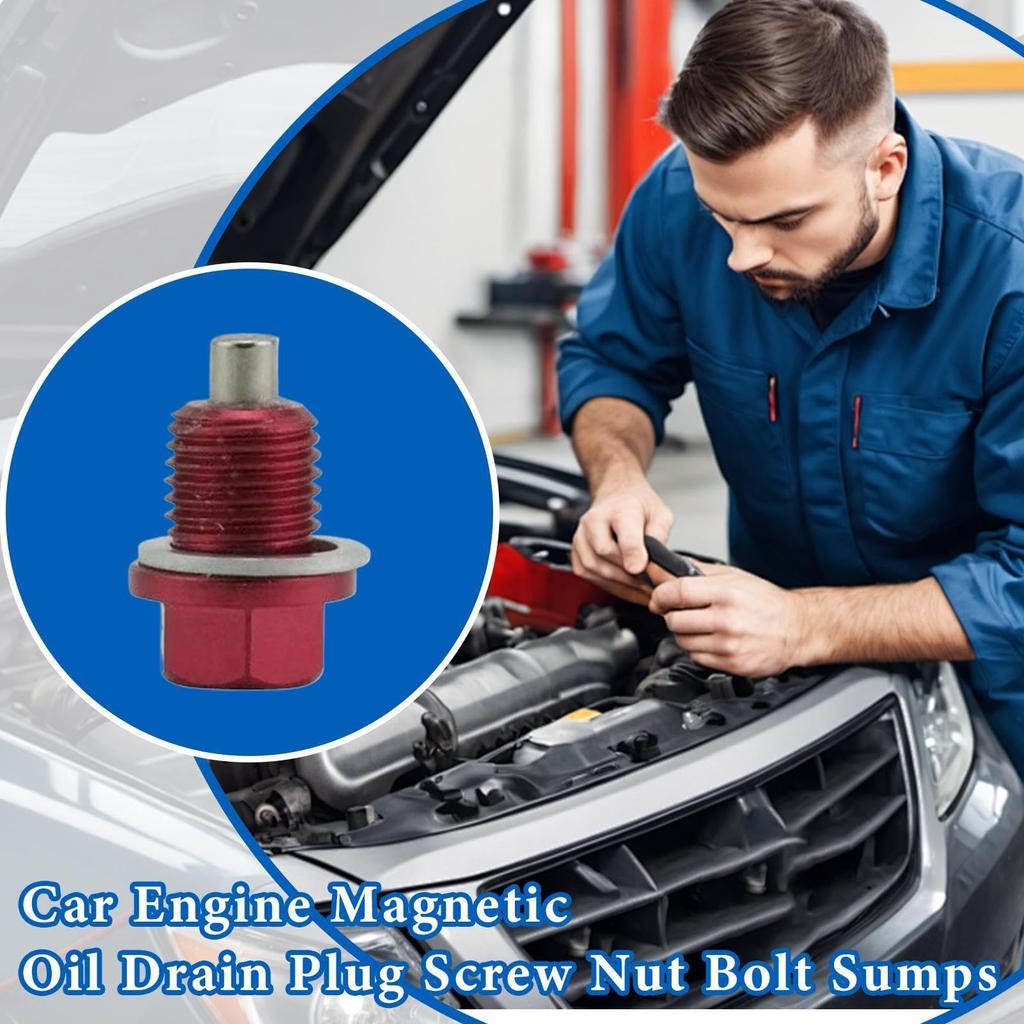 Magnetic Drain Plug, Plug Bolt - Magnetic Drain Screw Bolt | Leak Proof Replacement, Most Vehicle Car Accessories
