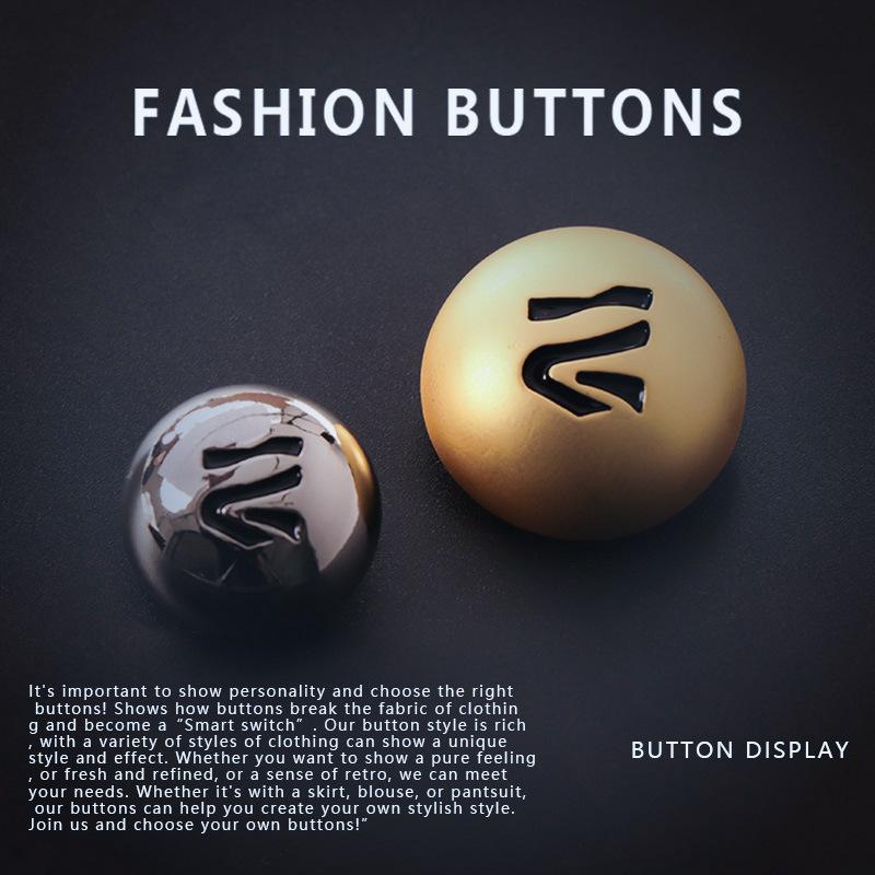 10 шт. Круглые металлические пуговицы для одежды, топов, свитеров, декоративные пуговицы для пальто, пуговицы в стиле ретро, изысканные
