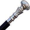 Walking Cane Wooden Walking Stick Silver Brass Handle Knob Gift