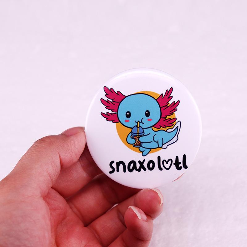 Salamander Bubble Tea Tin Brooch Pin