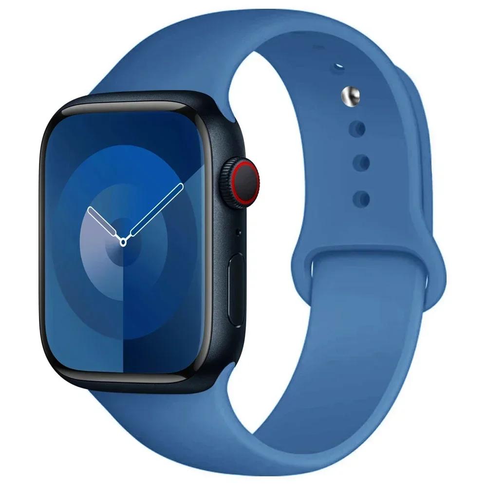 Силиконовый ремешок для Apple Watch Band 44 мм 40 мм 45 мм 41 мм 49 мм 42 мм 45 44 мм браслет iwatch series 7 se 3 5 6 8 9 Ultra 2 ремешки