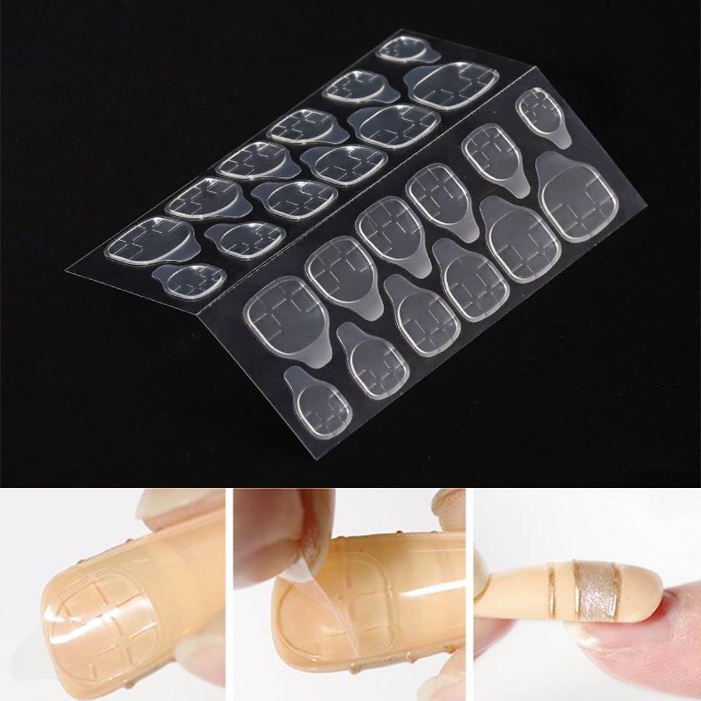 Transparent False Nail DIY Tips Decals Glue Sticker Nail Art Tape Self Adhesive Manicure Extension