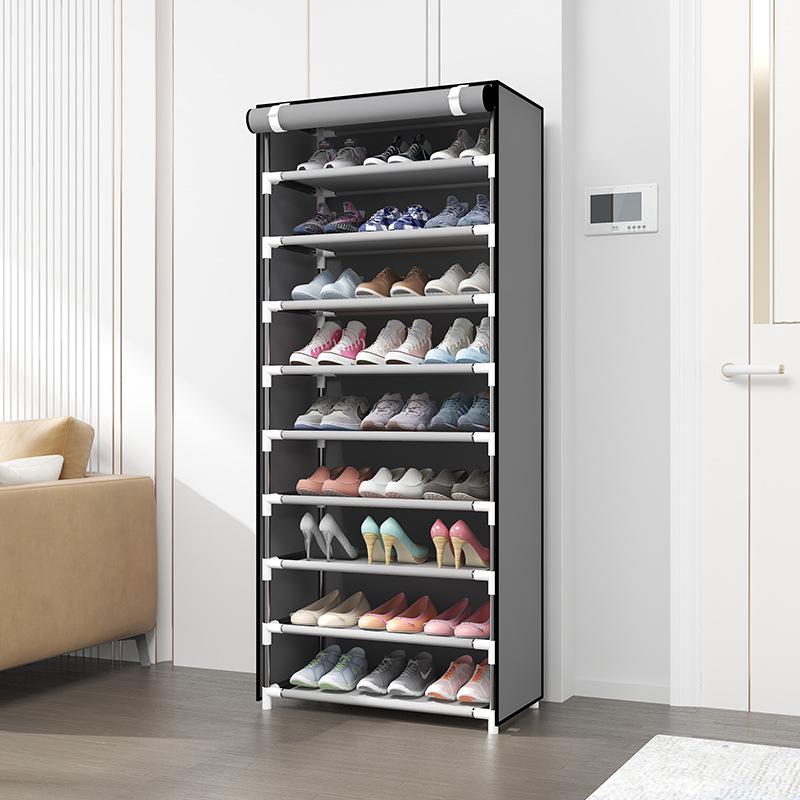 Multi-layer Shoe Rack for Home, Door, or Dorm Storage - Dustproof and Space-saving Shoe Organizer.