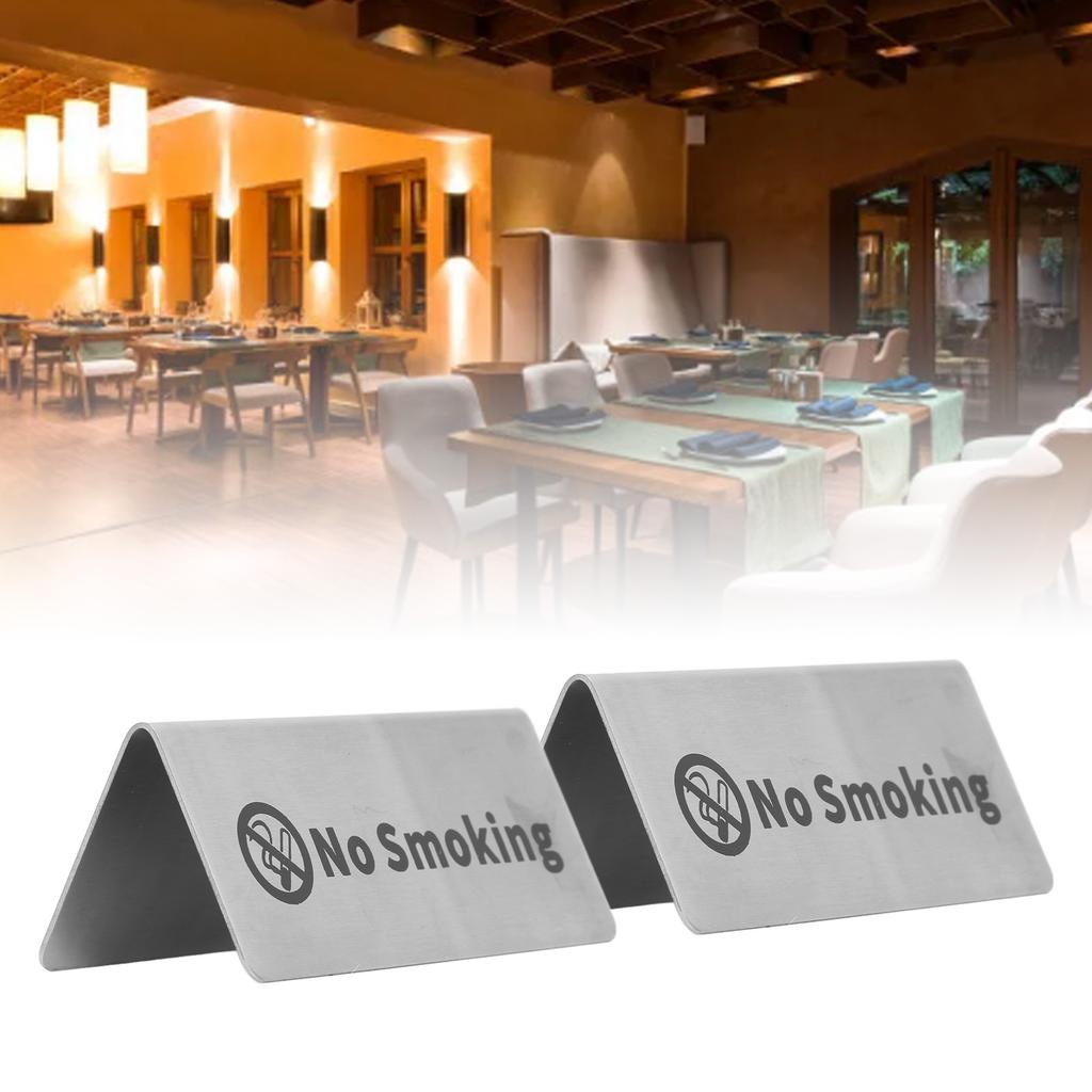 Table Top Sign Stainless Steel Double Sided Versatile Silver Tabletop Card Sign for Party Wedding Hotel