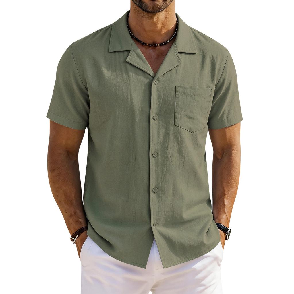 Men's Vintage Cotton And Linen Loose-fitting Shirt