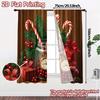 2pcs,Curtains Christmas Candy Canes Holly Gift (3) Popular Minimalist Curtains Semi-Sheer Curtains Holiday for Living Room,