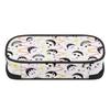 Pencil Pouch Practical Durable 300D Polyester Smooth Zipper with Main Compartment Mesh Pocket and Pen Slots for Everyday Study