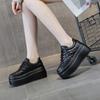 Fashion Women's Flat Platform Shoes Autumn Genuine Leather Thick Sole Ladies Sneakers Women Casual Shoes Platform Sneakers