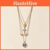 Skull Cross Halloween Pendant Necklace With Alloy And Water Wave Chain Women For