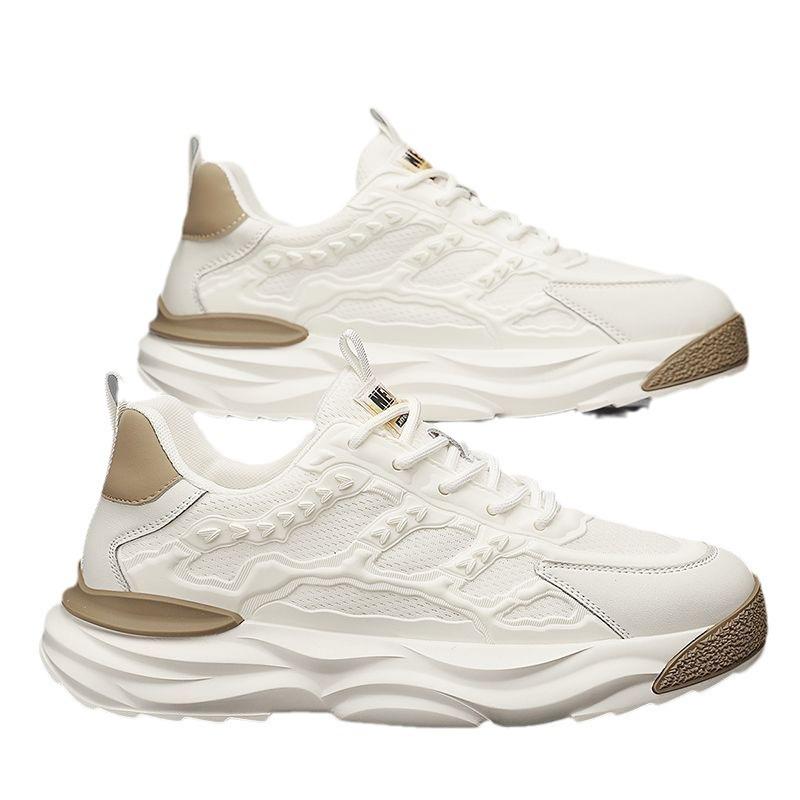 Мужская обувь Дышащая сетчатая обувь Мужская трендовая универсальная белая обувь Спортивная обувь на платформе Повседневная обувь