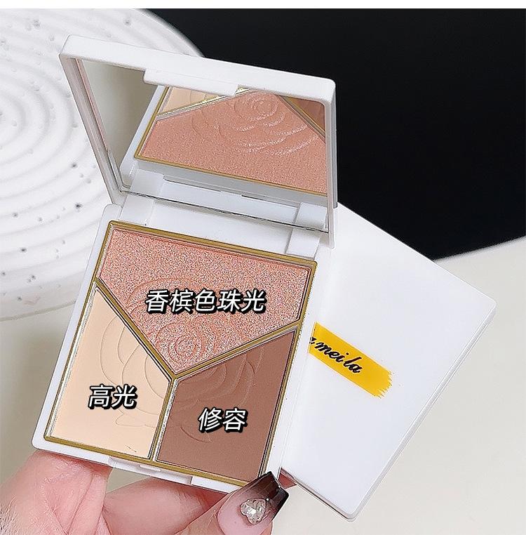 In 1 Highlighter Contour Palette Matte Shimmer Blush Eyeshadow All In One Makeup Palette