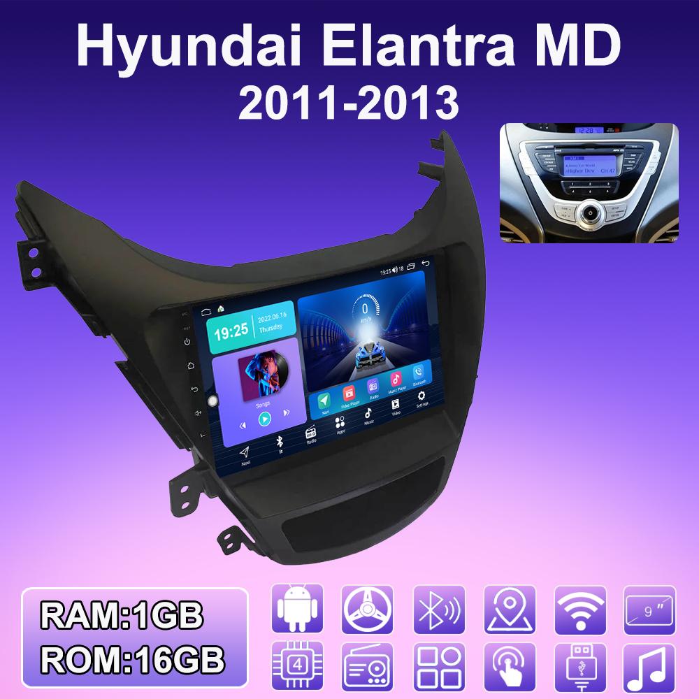 2 DIN Android Carplay автомобильное радио для Hyundai Elantra MD 2011-2013 мультимедийный проигрыватель головное устройство стерео GPS навигация BT WIFI 2+32 ГБ