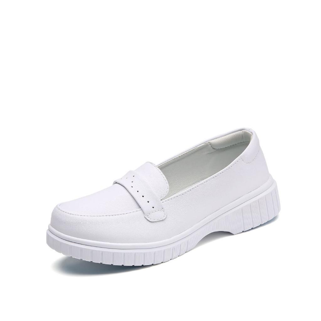 Кожаные повседневные женские туфли на все сезоны, на толстой подошве, с мягкой подошвой, дышащие, универсальные, нескользящие и износостойкие, туфли для медсестер