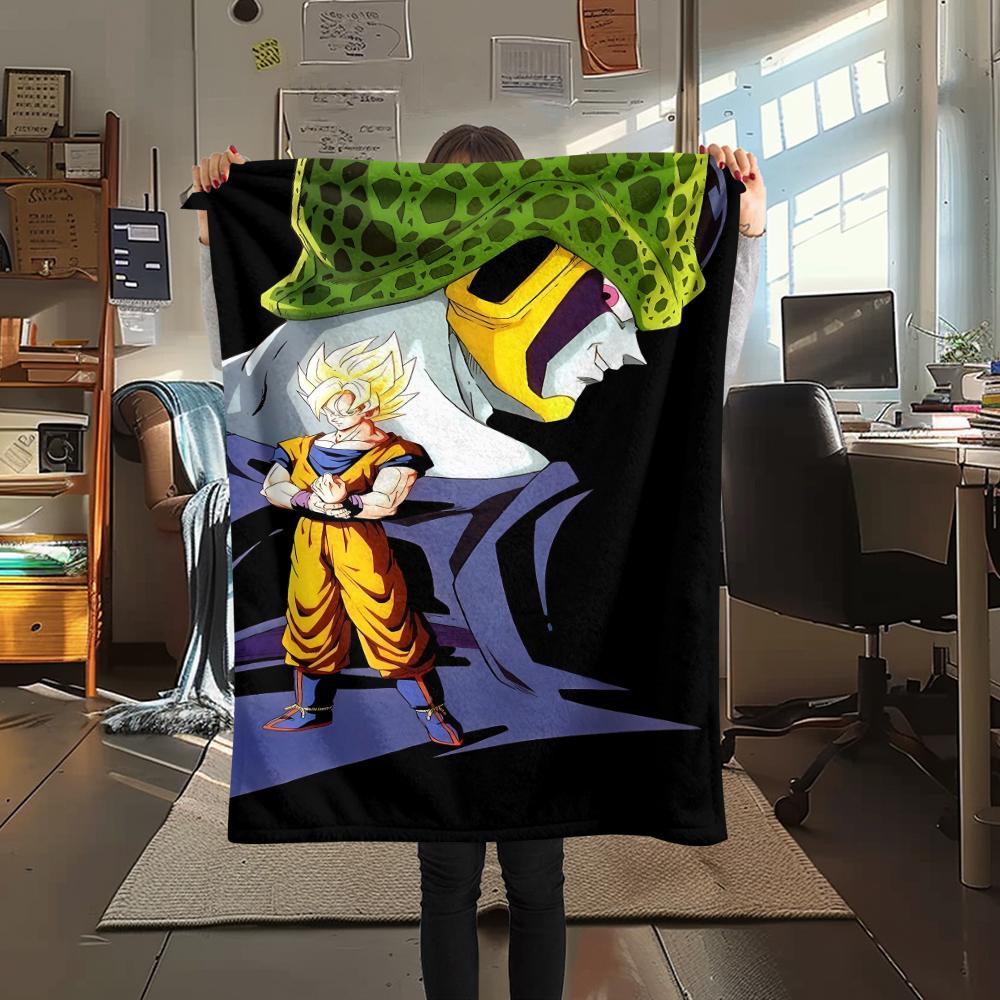 Фланелевое одеяло с принтом персонажей Dragon Ball, Высококачественное, Удобное для всех сезонов, Декор для дома, Тепло и уют, Идеально для рождественских подарков