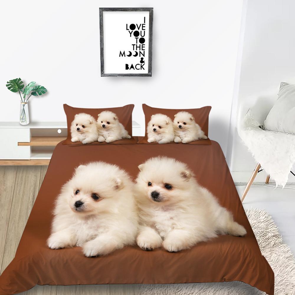 Новая мода в стиле животных, пододеяльник, 3D-принт с собаками, постельное белье, полиэстер, домашние комплекты кроватей для мальчиков и девочек, комплект постельного белья одного размера