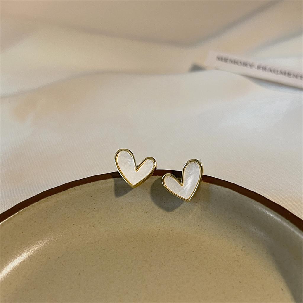 Новые корейские милые серьги-гвоздики в форме сердца для женщин и девушек, модные геометрические серьги с голубой глазурью, минималистичные ювелирные изделия в подарок