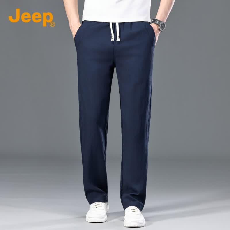 Jeep Мужские летние дышащие брюки прямого кроя из лиоцелла тенсел