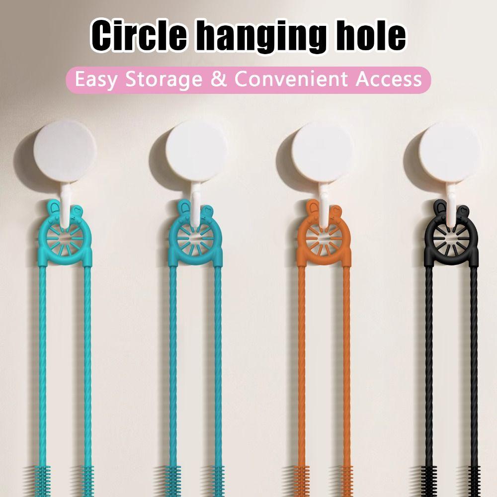 Household Silicone Straw Brush Long Cup Straw Cleaner Durable Straw Cleaning Brush Kitchen Gadgets