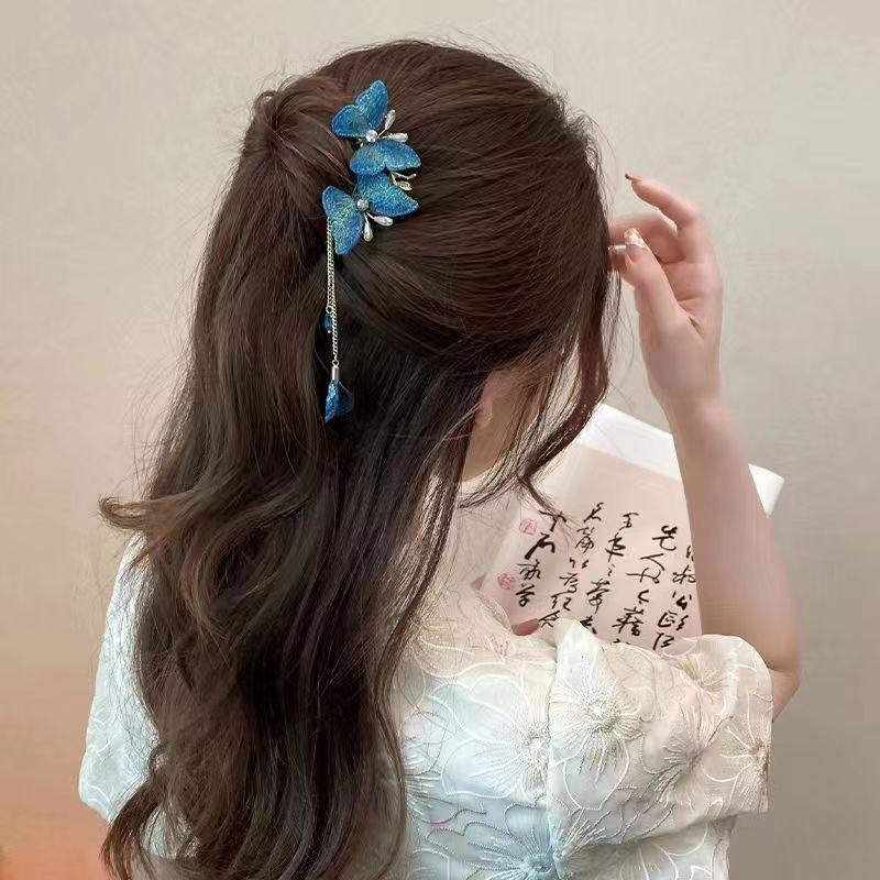Elegant Retro Chinese Butterfly Tassel Comb Hairpin Accessory