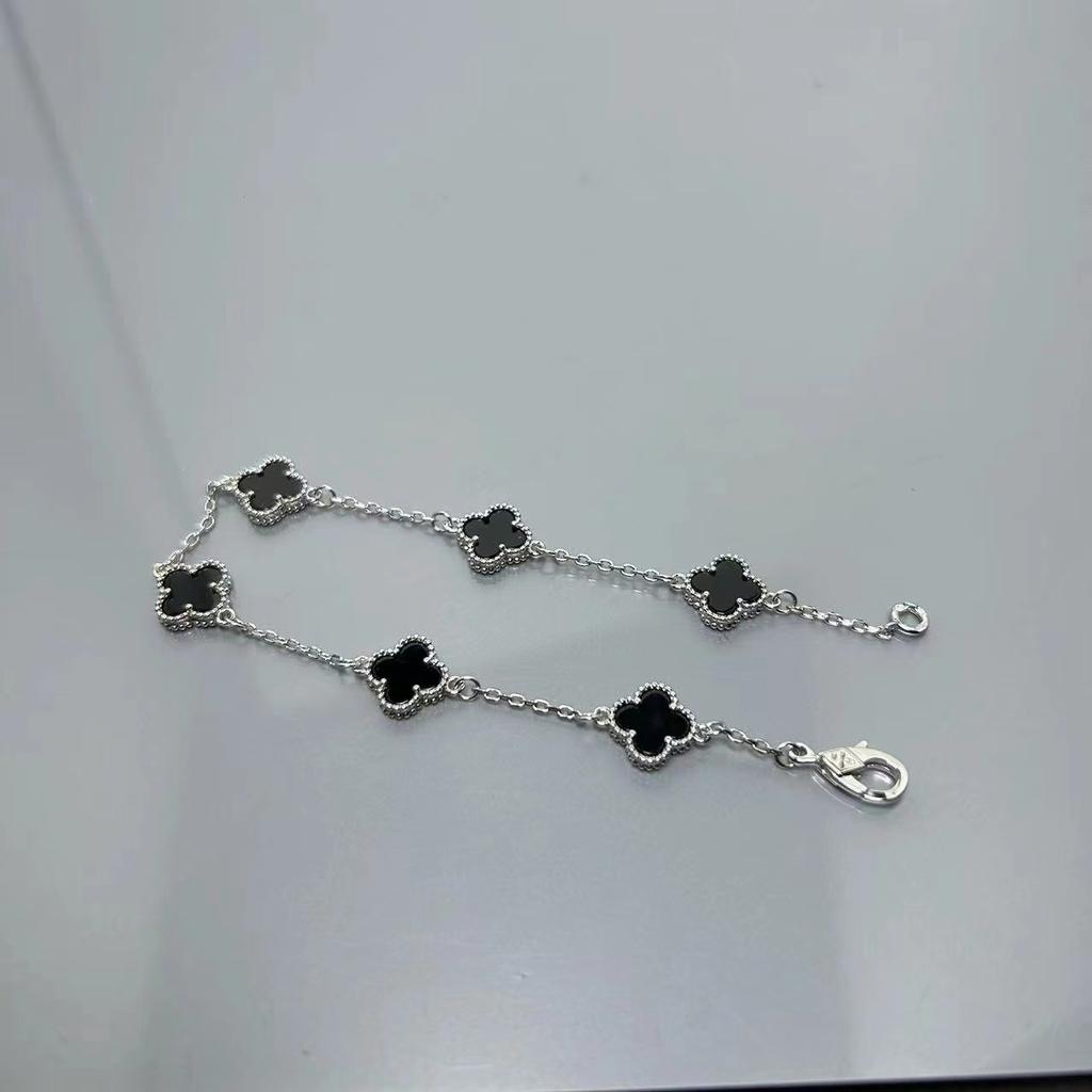 Высококачественный мини-браслет с четырёхлистным клевером из красного агата с шестью цветками, женский, знаменитость, элитный, женский браслет