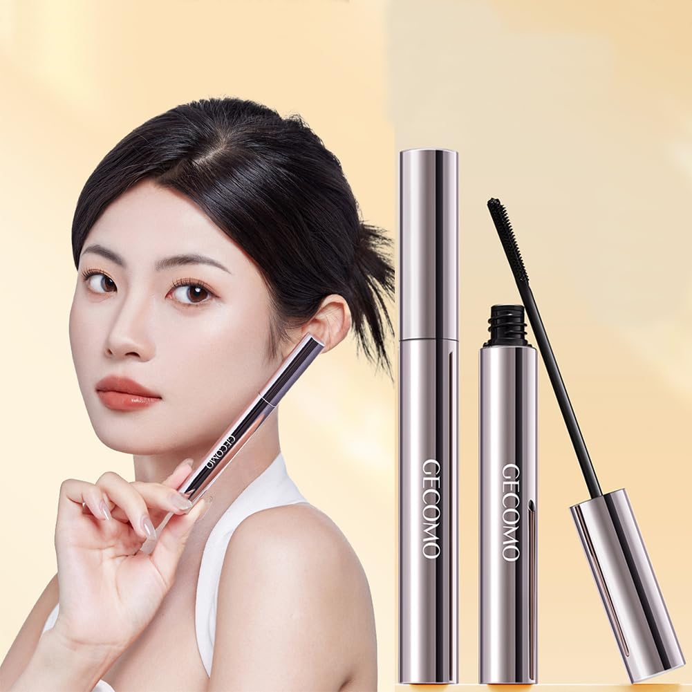 GECOMO Long Lasting Mascara Is a Finely Combed Eyelash Base with Natural Curls Thick, Smudge-resistant, Long-lasting, (#027)