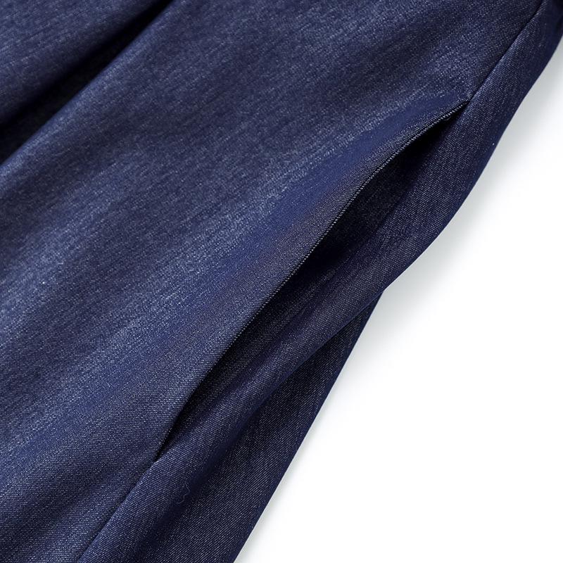 Женское синее джинсовое платье-рубашка для работы, стройнящее талию - Весенняя мода