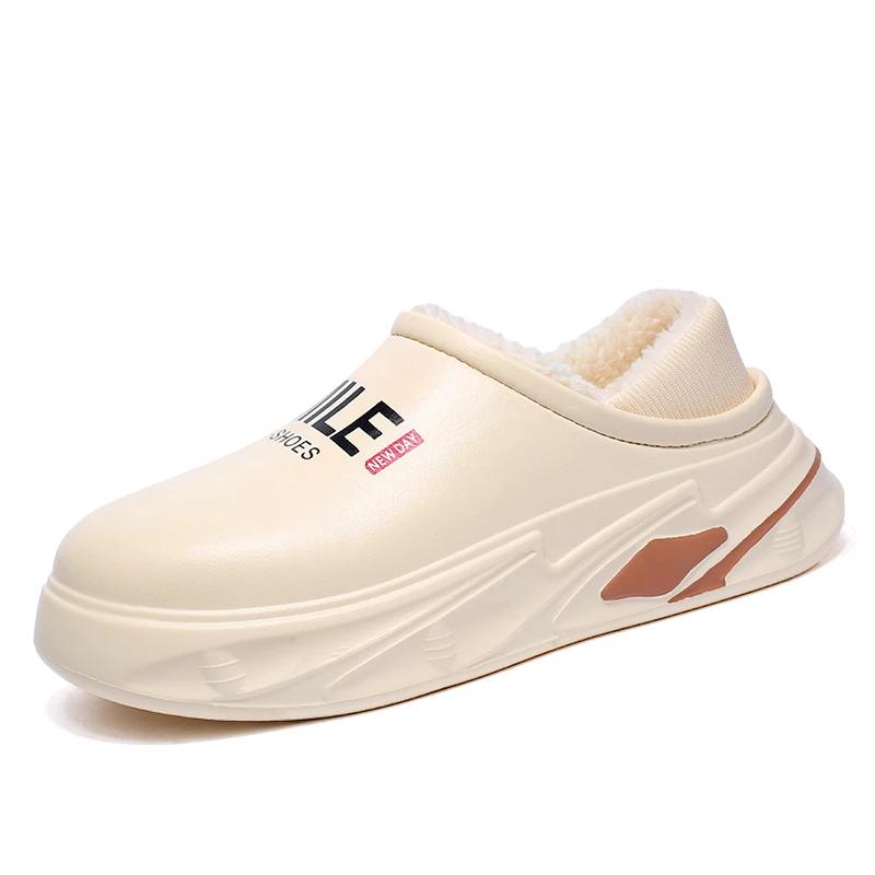 2024 Новые мужские тапочки зимние хлопковые высококачественные повседневные уличные нескользящие модные мужские туфли Эва легкие парные тапочки