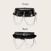 Lace Patchwork Dark Chain Punk Belt Leather Skirt Belts Y2K Jacket Embellished Waistband  Women