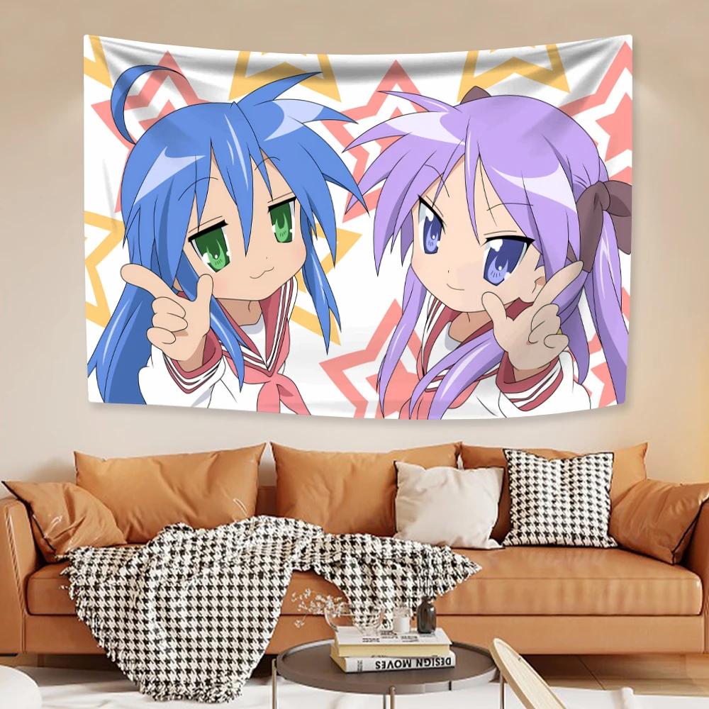Kawaii Anime Tapestry Lucky Star Izumi Konata Japanese Home Decor Bedroom Wall Hanging Gift for Friends