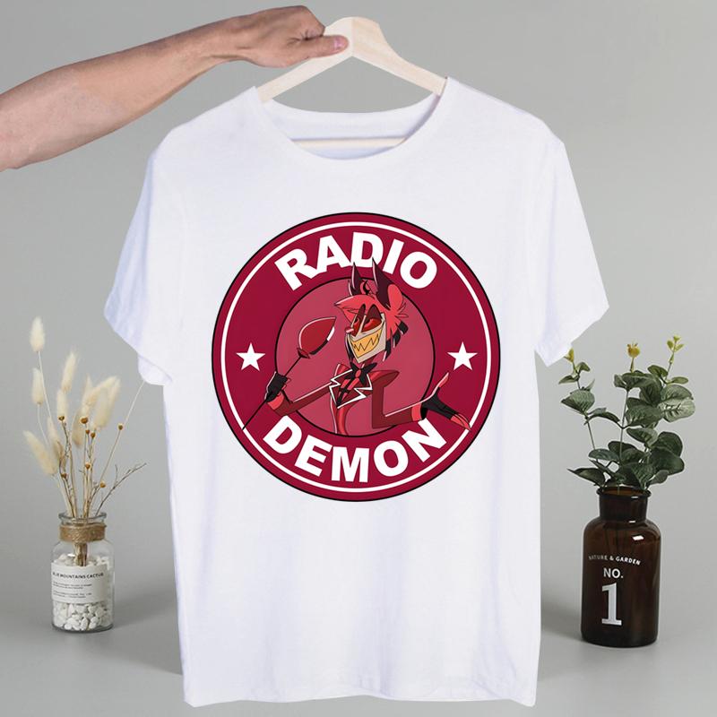 Hazbin Hotels Alastor мужская футболка симпатичная принтованная рубашка мужская модная футболка для мужчин повседневные топы рубашка с коротким рукавом