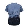 Men's Three Button Printed Lapel Short Sleeve Shirt Top