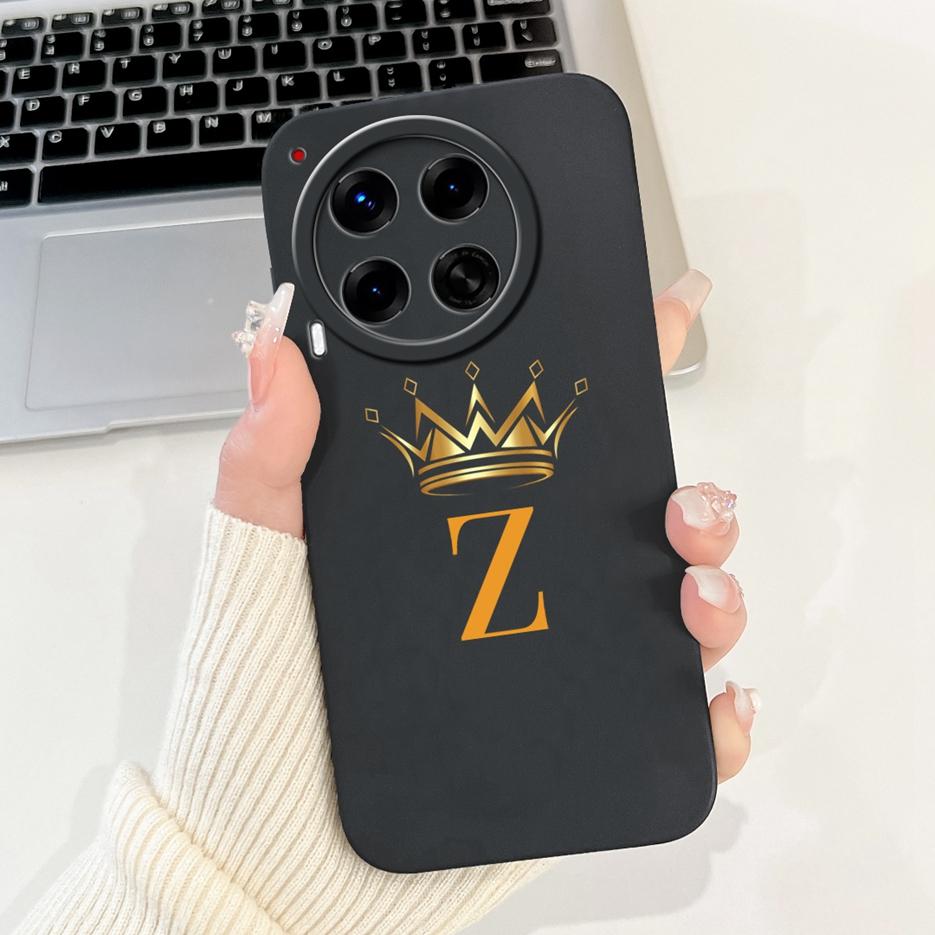 Чехол для Tecno Camon 30 CL6 CL6k Милый чехол с буквами и короной Ударопрочный чехол для телефона Для Tecno Camon 30 Premier Camon30 5G Мягкий чехол