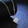 Fashion Real Moissanite Square Pendant Necklace D Color VVS1 Pure S925 Sterling Silver for Women Wedding Fine Jewelry