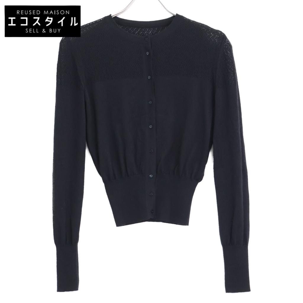 DAISY LIN 06158 Black Silk Cashmere Digital Travel Cardigan Tops 38 blackUsed