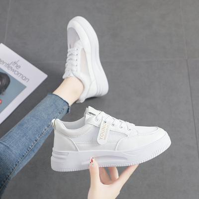 Оптовые туфли-лодочки, женские резиновые туфли с перекрестным ремешком и дышащей сеткой, летние спортивные повседневные белые туфли