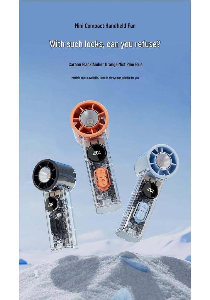 New High-Speed Turbo Mini USB Fan: Silent, Powerful, Long-Lasting, 100-Speed Handheld Cooler