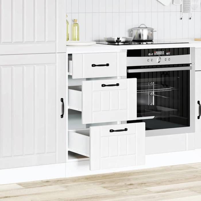 VidaXL Kitchen Cabinet Lucca White Engineered Wood, Sink Unit, Kitchen Cabinet with Drawer, Kitchen Cabinet At 854230